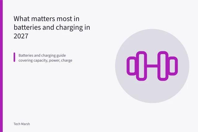 USB-C cable and wall adapter charging a smartphone battery. What matters most in batteries and charging in 2027