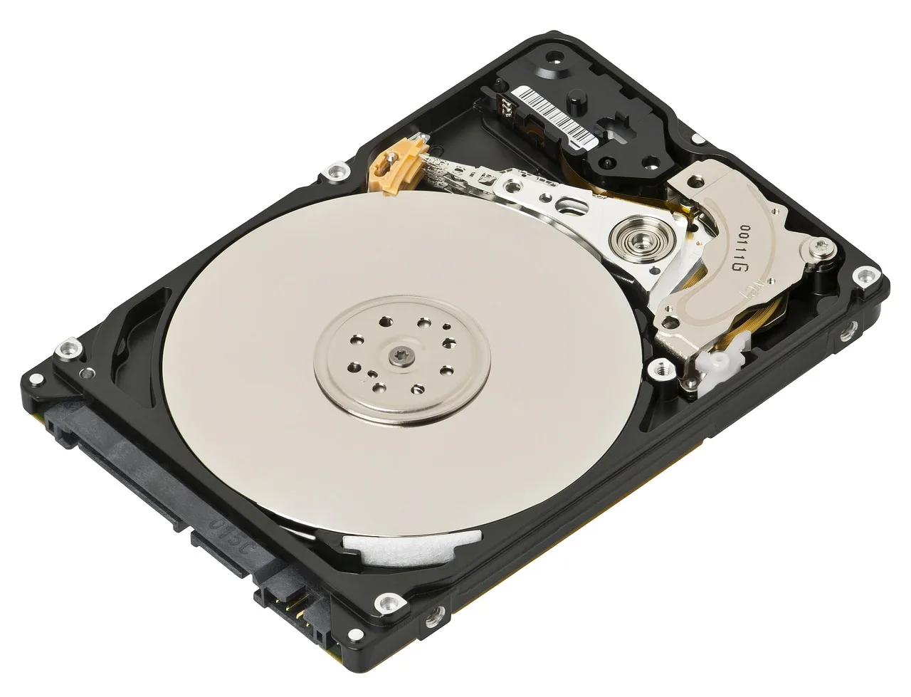 laptop, hard, drive, exposed. Laptop upkeep checklist for backups, updates, storage, accounts, and battery care
