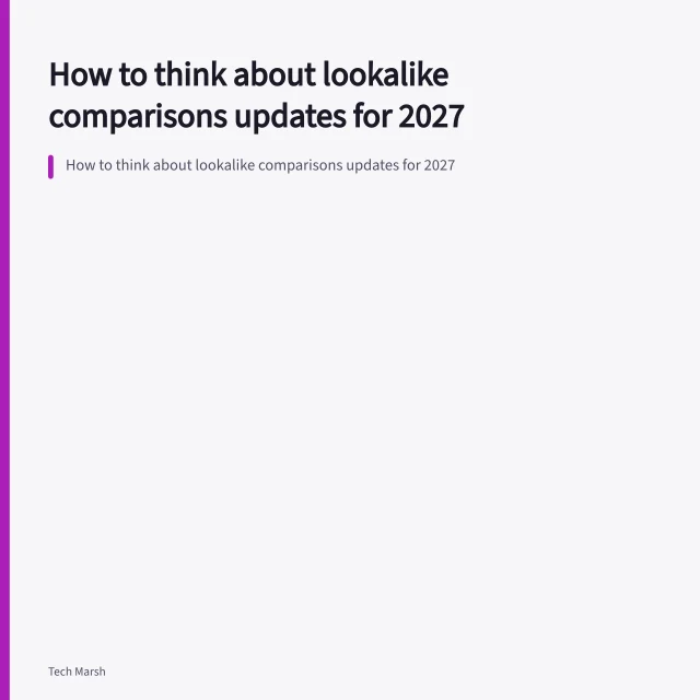 How to think about lookalike comparisons updates for 2027. How to think about lookalike comparisons updates for 2027
