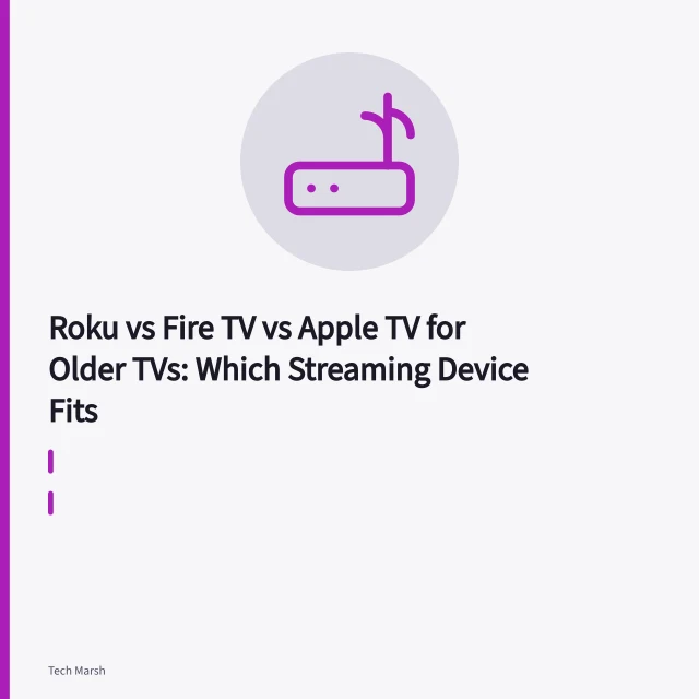 Streaming stick plugged into an older TV's HDMI port. Roku vs Fire TV vs Apple TV for Older TVs: Which Streaming Device Fits