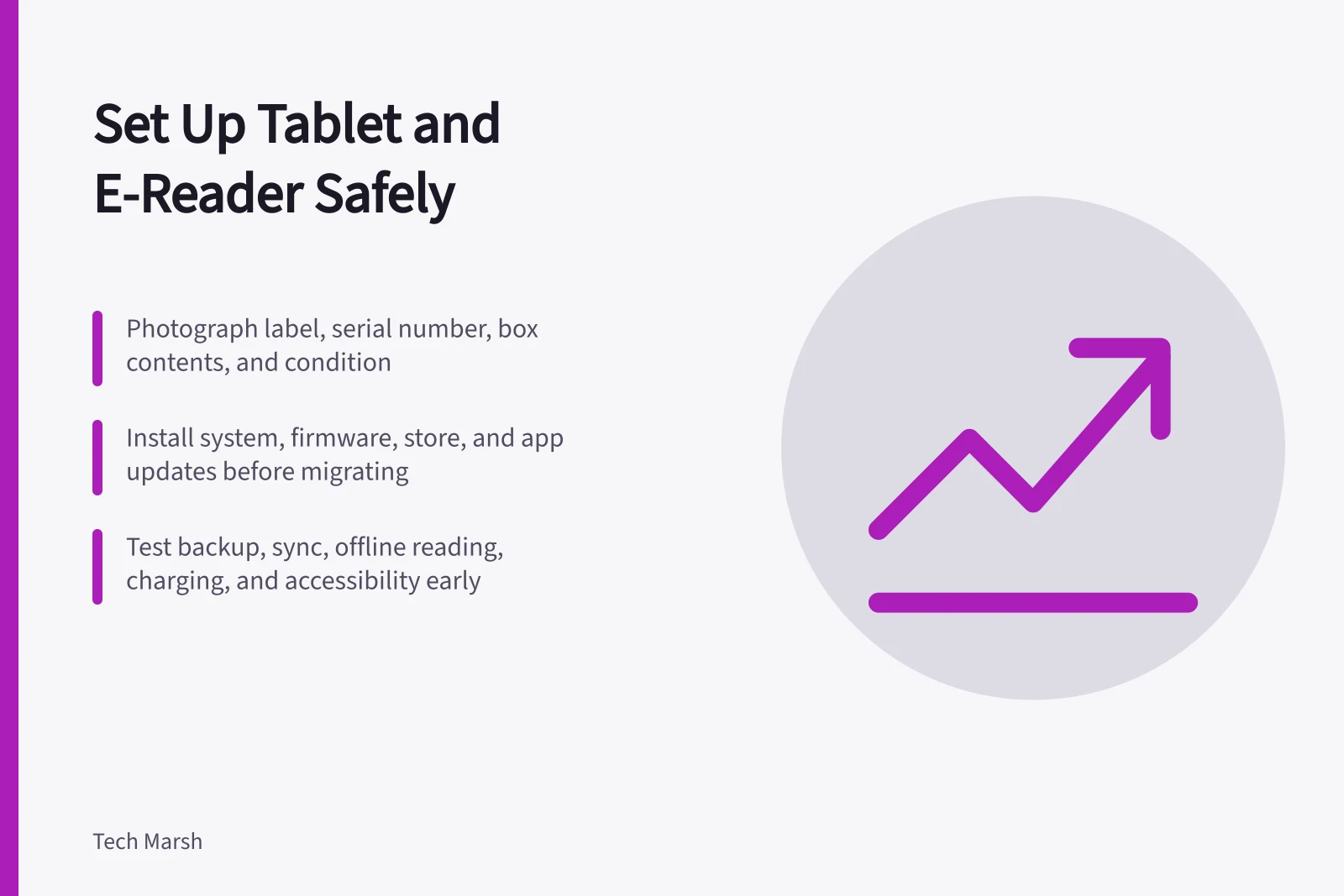 Tablet and e-reader setup checklist for secure accounts, updates, and backups. Setting up a tablet or e-reader for comfortable, safe reading
