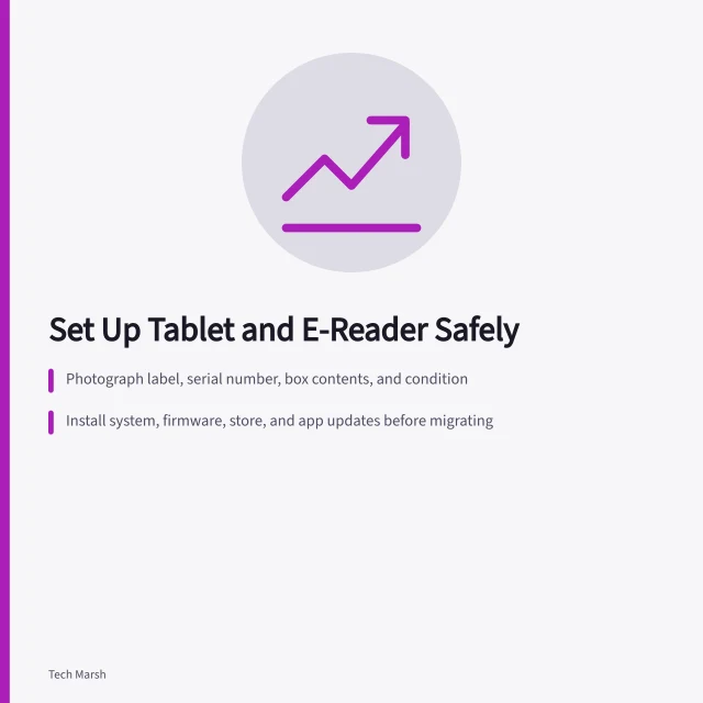 Tablet and e-reader setup checklist for secure accounts, updates, and backups. Setting up a tablet or e-reader for comfortable, safe reading