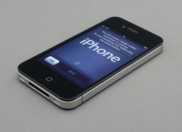 An iPhone 4S on its setup screen. Getting a new smartphone ready safely, one careful step at a time