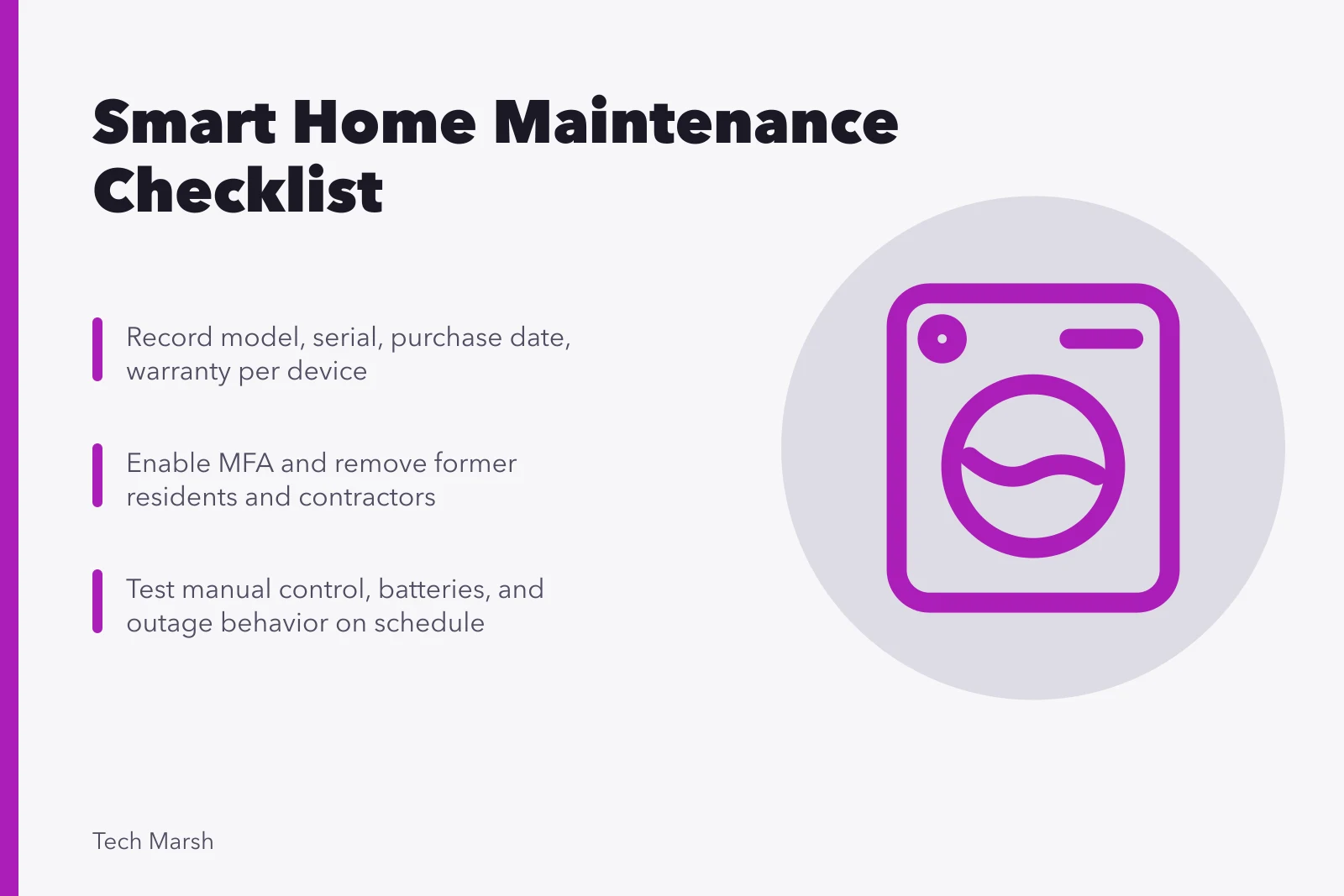 Checklist for smart home updates, accounts, batteries, and outage readiness. Smart home checklist: updates, batteries, automations, and outage readiness