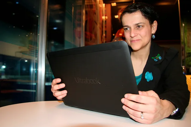 Daria Loi, a user experience manager at Intel, using an Intel reference design Ultrabook with multi-touchscreen functionality. Loi conducted user tests in Brazil, China, Italy and the U.S. and found that people spent 77% of the time touching the laptop screen while running through a variety of tasks. Software update readiness checklist for phones, computers, and more