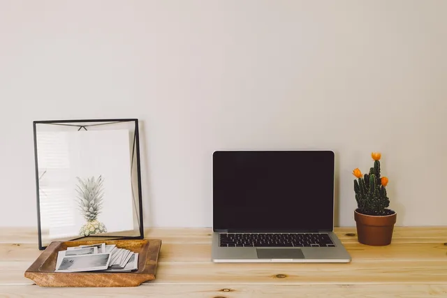 desktop, home office, laptop, macbook pro, office, wooden table, technology, wireless, wireless technology, mockup, workspace, work from home, desktop, home office, office, office, office, office, office. Staged technology update case: a home walkthrough