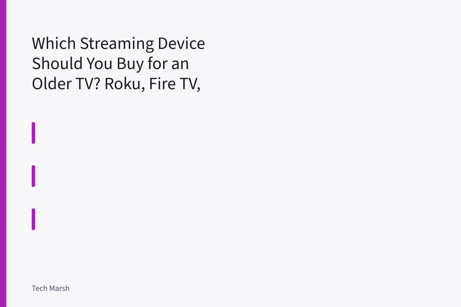 Streaming stick plugged into an older TV's HDMI port. Which Streaming Device Should You Buy for an Older TV? Roku, Fire TV, and Apple TV Compared
