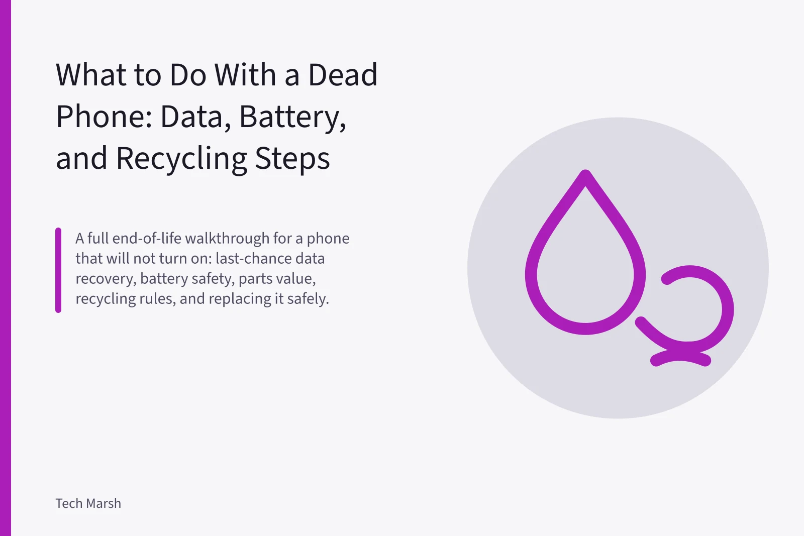 Dead smartphone opened to show a swollen lithium-ion battery bulging inside. What to Do With a Dead Phone: Data, Battery, and Recycling Steps
